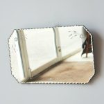 Miroir Rectangulaire Biseauté - Décor Floral - Art Deco