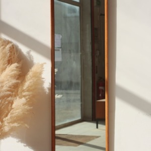 Grand miroir cadre en bois biseauté vintage – 02.10.25.02