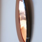Miroir œil de sorcière vintage 35 cm épaisseur bois