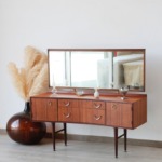 Coiffeuse vintage mid-century en teck Meredew