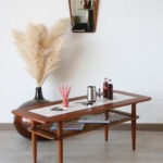 Table basse teck céramique vintage Gemina Møbler Danemark