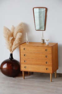 commode scandinave chene 4 tiroirs mobilier danois vintage