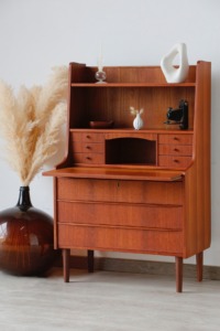Secrétaire scandinave en teck vintage danois années 1960
