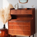 secretaire danois en teck vintage annees 60 design scandinave