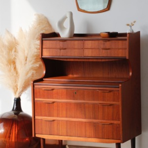 secretaire danois en teck vintage annees 60 design scandinave