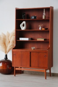 Bibliothèque Scandinave Vintage en Teck – Années 60